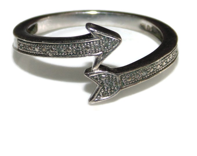 925 Vintage Estate Boho Sterling Silver Wrap Arrow  US Size 7 or 8 Southwestern Jewelry Jewellery Gift For Her Him Argent
