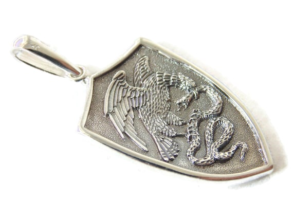 925 Sterling Silver Pendant Saint George Shield M… - image 2