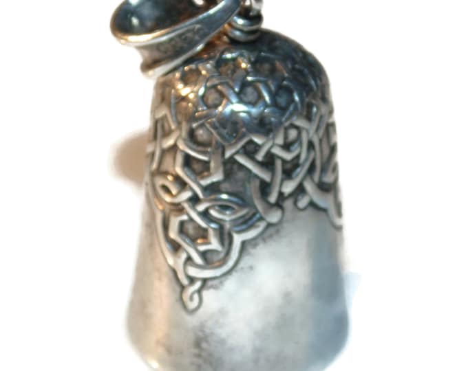 GRB Vintage Estate Sterling Silver HUGE Harmony Chime Large Celtic Knots Bell Makes Sound Pendant 925 Jewelry Jewellery Gordon Barnett