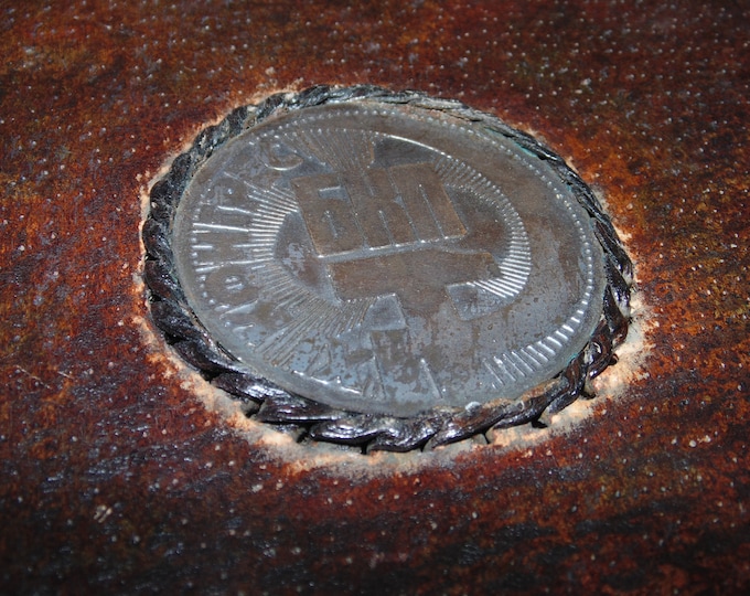 RARE Old HUGE Vintage Artisan Genuine Brown Leather Bound Bulgarian Communist Party БКП Book NoteBook Hard Cover Journal Folder Gift For Him