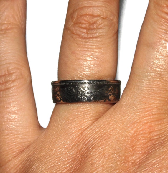 Vintage Estate Coin Ring Band Unisex Antique Coin… - image 4