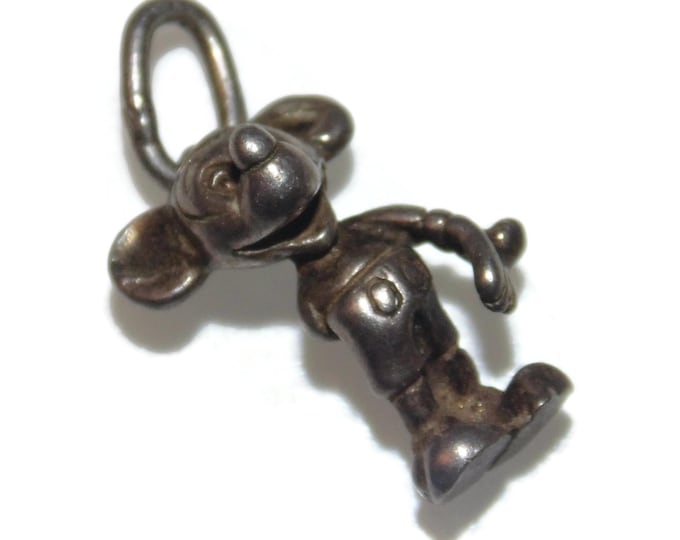 925 Vintage Sterling Silver Cute Mickey Mouse Bracelet Charm Jewelry Jewellery For Her Him