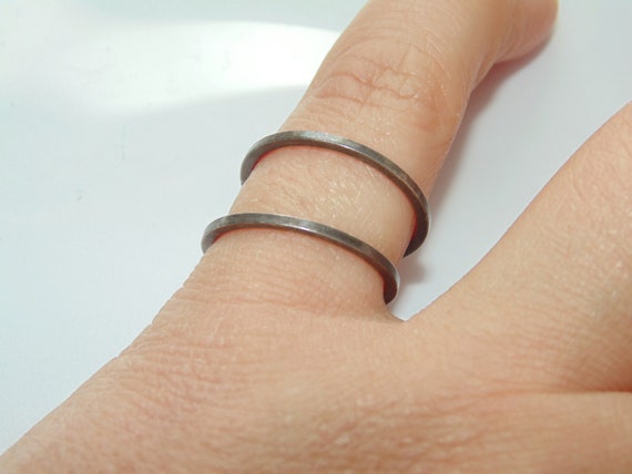 Vintage Sterling Silver Stackable Ring Set: Pink … - image 2