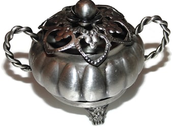 925 Vintage Estate Round 3.5" Diameter Decorative Solid Sterling Silver Nut Bowl Salt Greek Souvenir Gift For Her Him