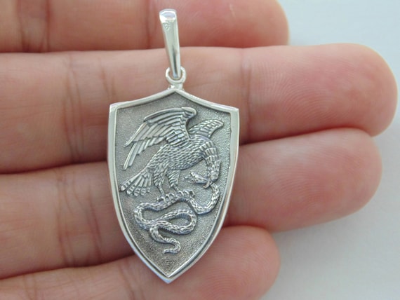 925 Sterling Silver Pendant Saint George Shield M… - image 6