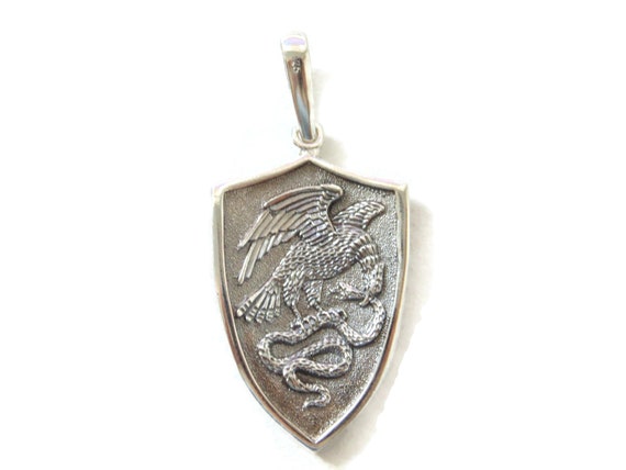 925 Sterling Silver Pendant Saint George Shield M… - image 4