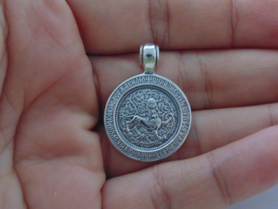 925 Sterling Silver Saint George Pendant Medal Ca… - image 2