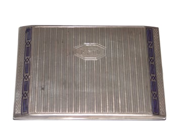 900 Vintage Estate Sterling Silver Cigarette Case Antique 1922 Austria Monogram F. Sch. Art Deco Business Cards Holder Birthday Gift For Him