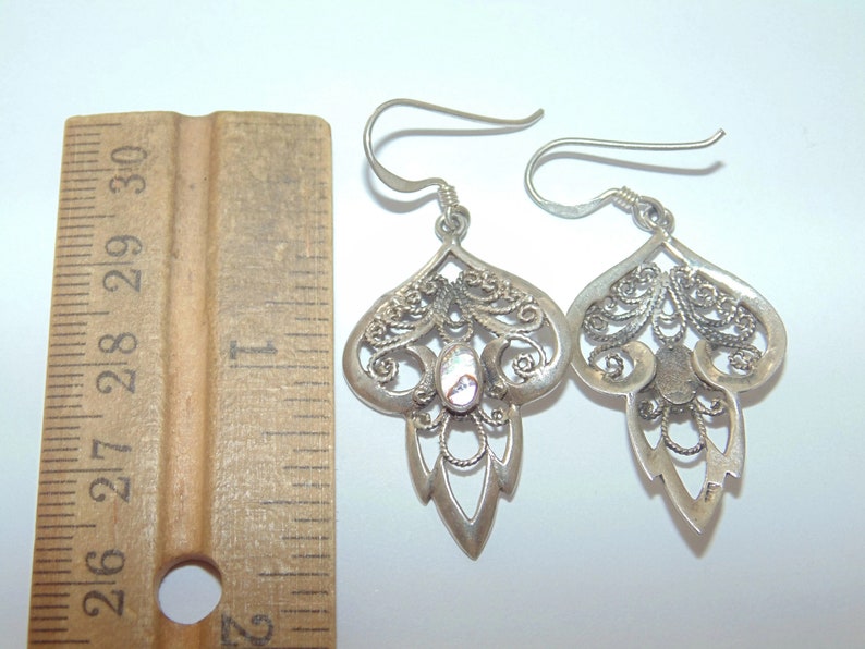925 Sold Separately Sterling Silver Earrings Vintage Estate Artisan Filigree Peacock Alice Wonderland Pierced Jewelry Gift For Her Argent