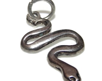925 Vintage Estate Sterling Silver Pendant  Snake Jewelry Jewellery Birthday Gift For Him For Her