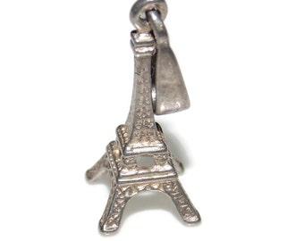 Vintage Estate Charm Pendant Souvenir France French Paris Eiffel Tower Sterling Silver Jewelry Jewellery Birthday Gift For Her