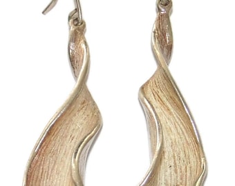 925 Vintage Estate Sterling Silver Earrings Drop Dangle Artisan Wire Jewelry Jewellery Birthday Gift For Her