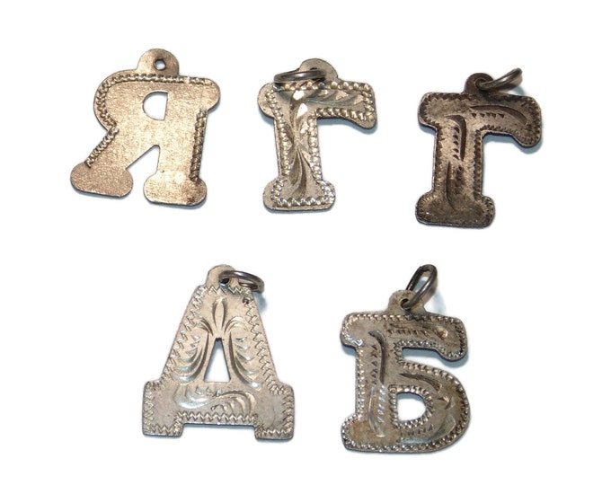 925 Sold Separately Vintage Estate Sterling Silver Charms Small Pendants Cyrillic Russian Letters Я Г Б  Jewelry Jewellery Gift For Her