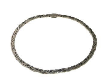 Vintage Estate Peruvian Solid Sterling Silver Chain Necklace 18.5" Peru