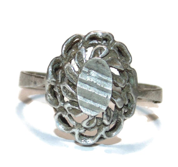 925 Vintage Estate Sterling Silver Ring Antique F… - image 1