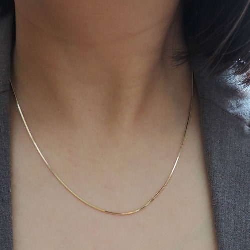 Gold SNAKE Chain Necklace 925 Sterling Silver/18k Gold/rose - Etsy