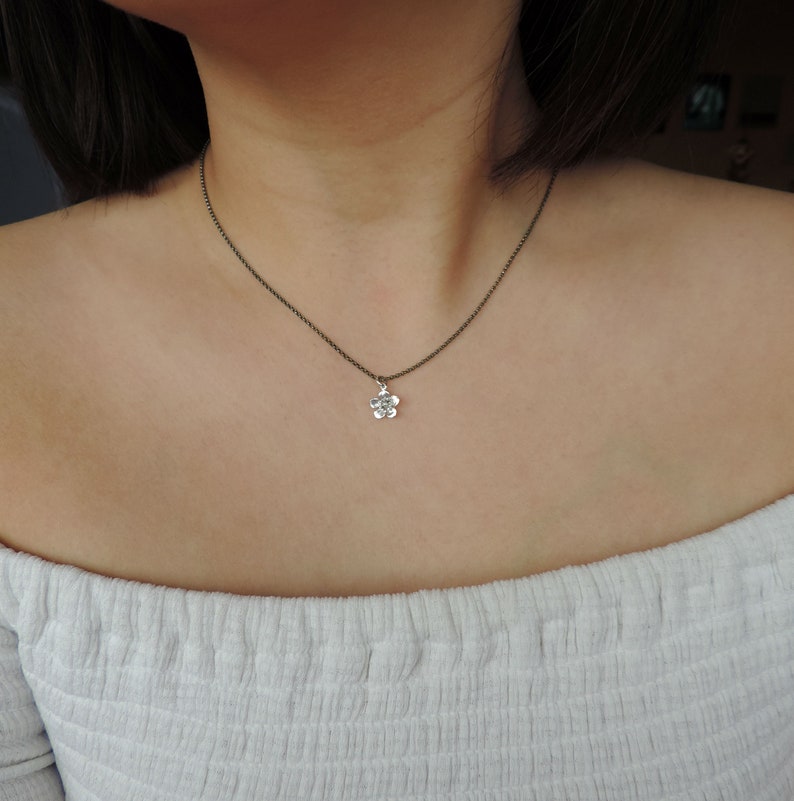 Cherry Blossom Flower Necklace \u2022 Pretty Japan Sakura Flower Sterling Silver 24K Rose Gold Necklace \u2022 Wedding,Flower Girl,Bridesmaid Jewelry