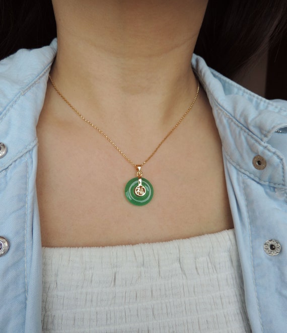 Jade Omphacite Gold Necklace - Intini Jewels