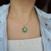 Good Fortune Chinese Green Jade Necklace • Sterling Silver or 18K Gold Emerald Candy Jade Circle Pendant • Jade Jewelry Gift,Wealth Necklace
