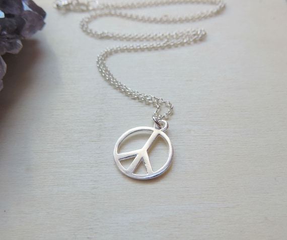 Sterling Silver Jewelry Pendants /& Charms 20 mm 27 mm CZ Peace Symbol Pendant