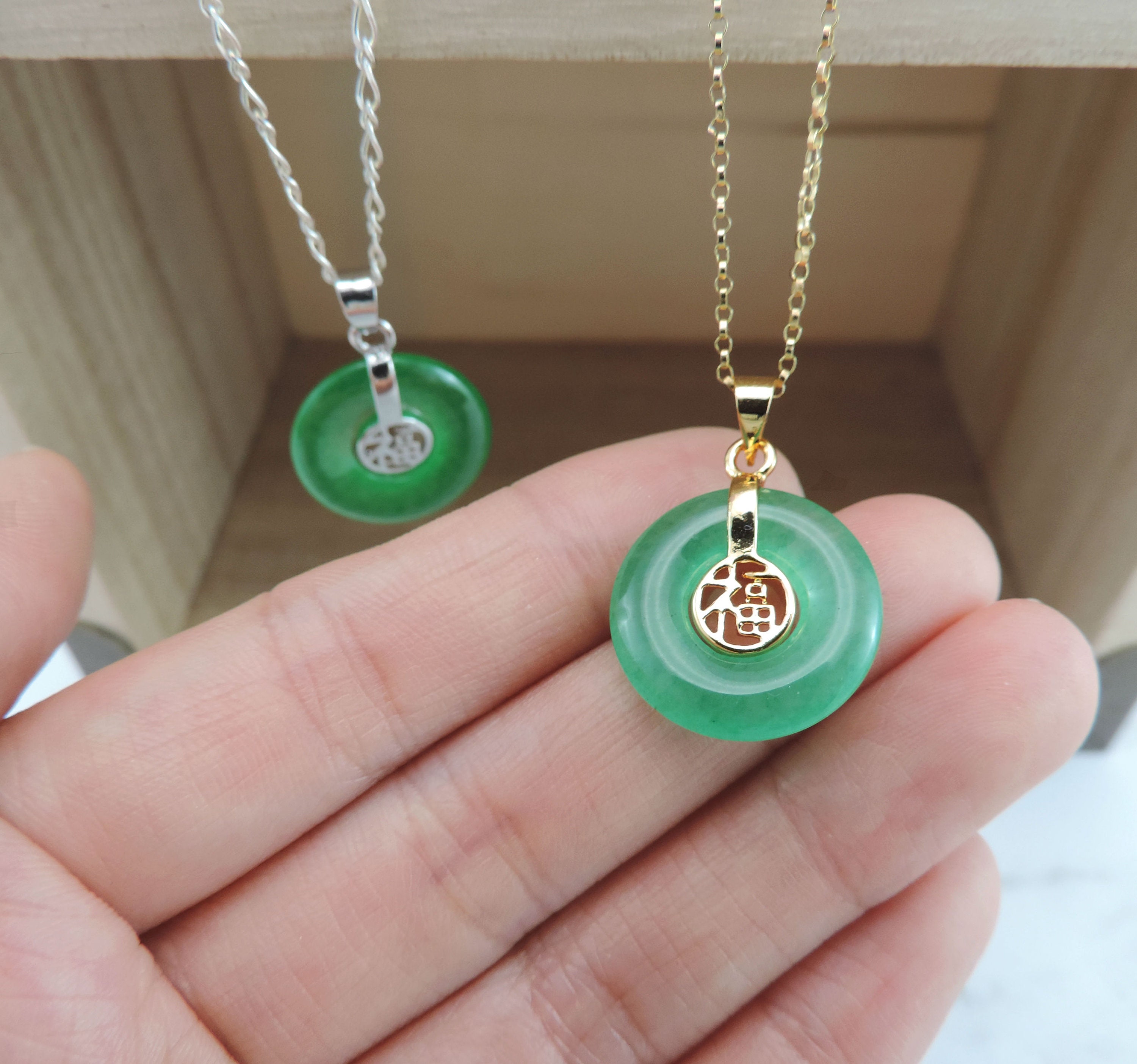 Good Fortune Chinese Green Jade 