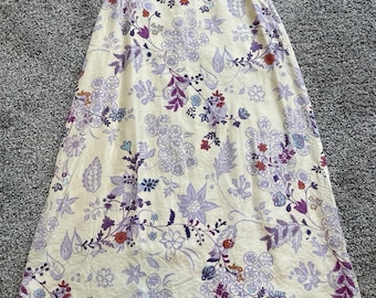 Ann Taylor Vintage Women's Sz 4 100% Silk Maxi Skirt Floral Lined