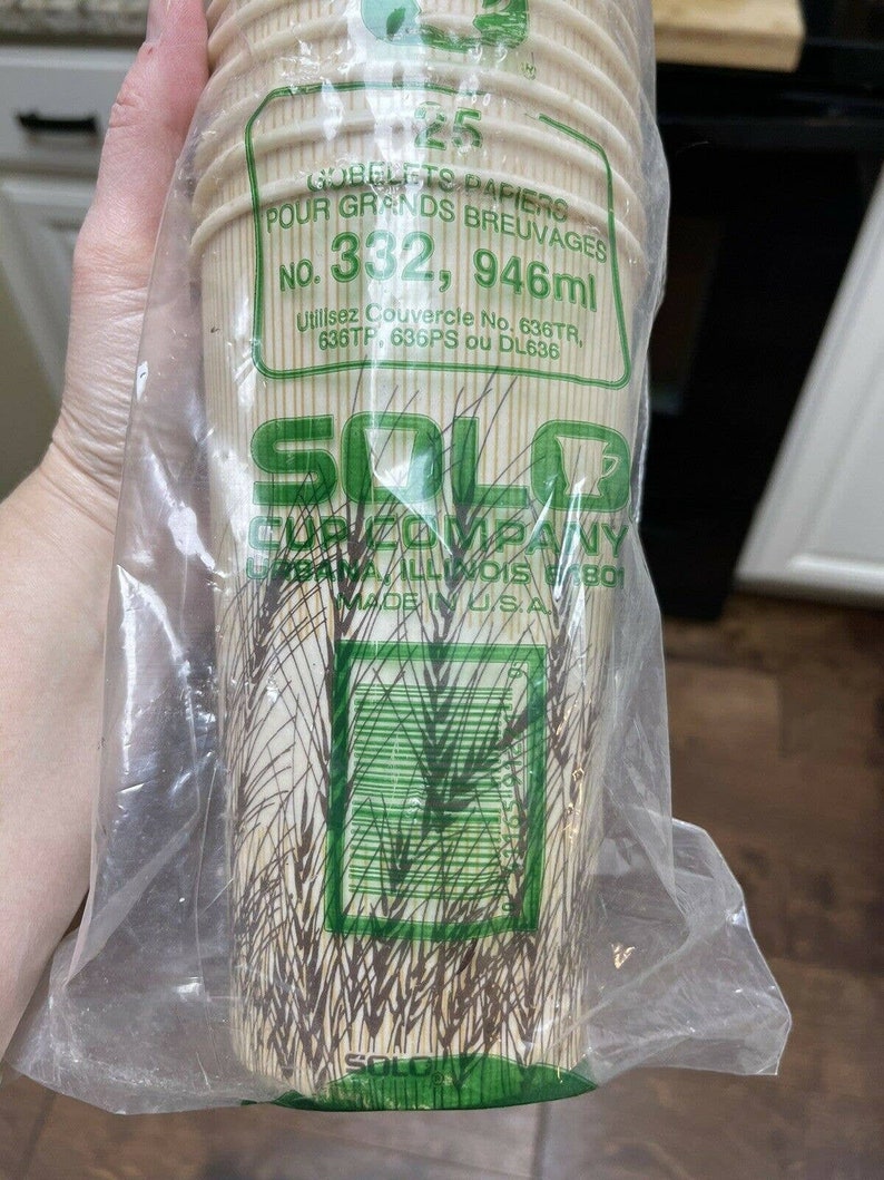 Vintage Unused Solo Wax Paper Cups Lot of 22 32 OZ Wheat Pattern - Etsy