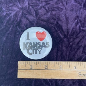 Vintage I Love Kansas City Round Button Pin bild 4