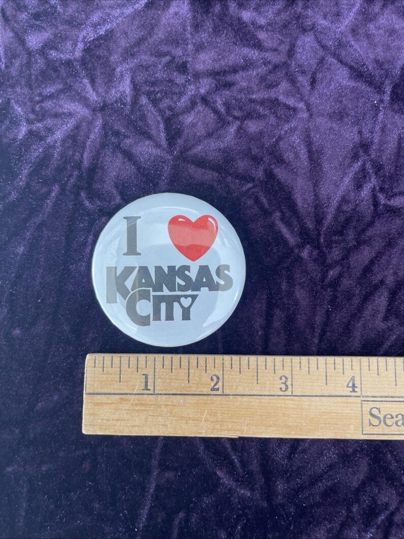 Vintage I Love Kansas City Round Button Pin bild 4