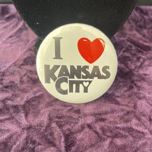 Vintage I Love Kansas City Round Button Pin bild 1