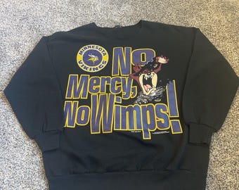 Minnesota Vikings 1993 Tasmanian Devil No Mercy No Wimps Sweatshirt Large