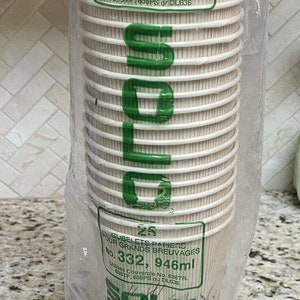 Vintage Unused Solo Wax Paper Cups Lot of 22 32 OZ Wheat Pattern - Etsy