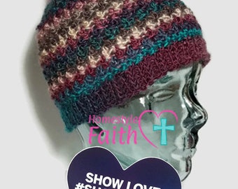 Women's crochet messy bun hat