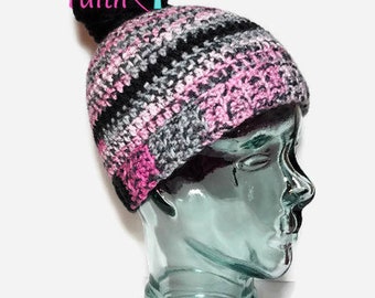 Women's crochet messy bun hat