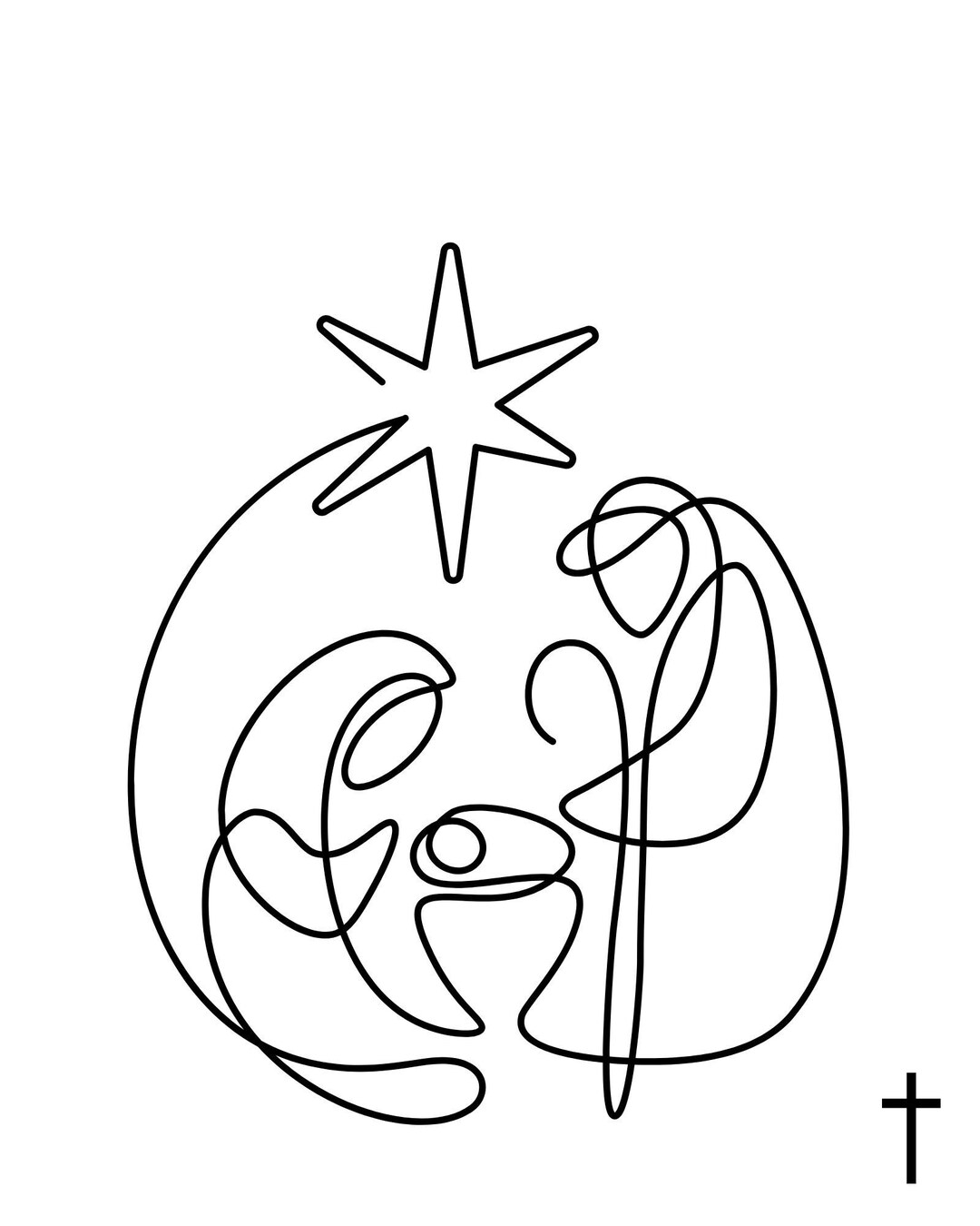 Christmas Nativity Printable 8x10 Holiday Decor Minimalist Christmas ...