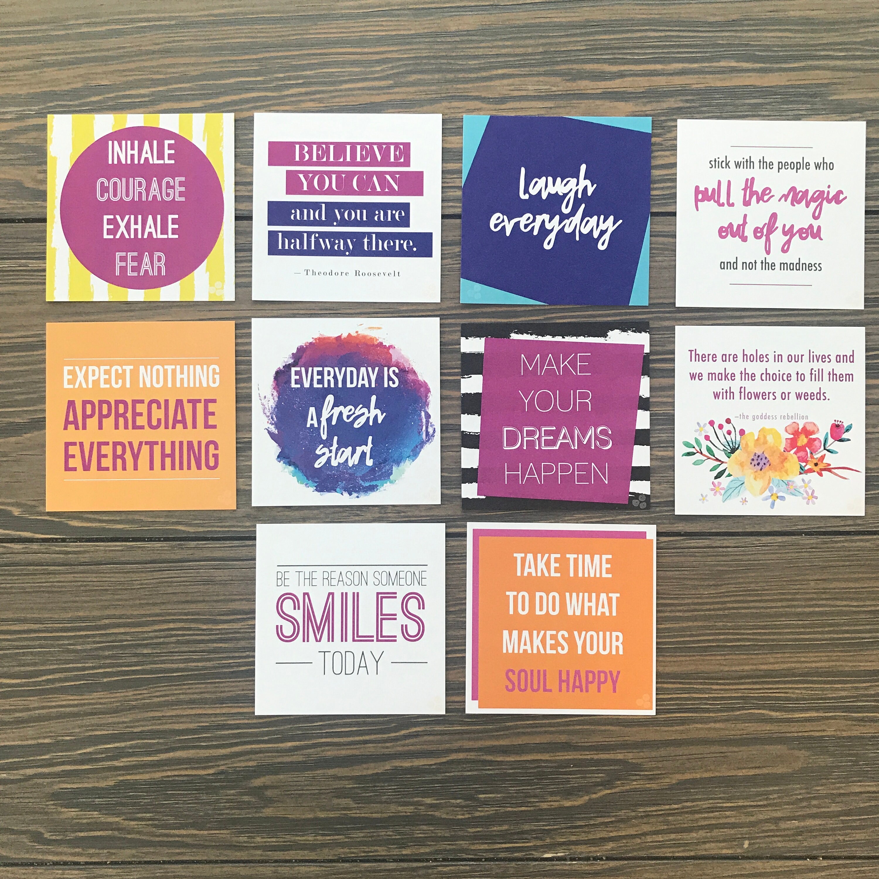 Pack of 10 Inspirational Cards Encouraging Notes Quote Etsy
