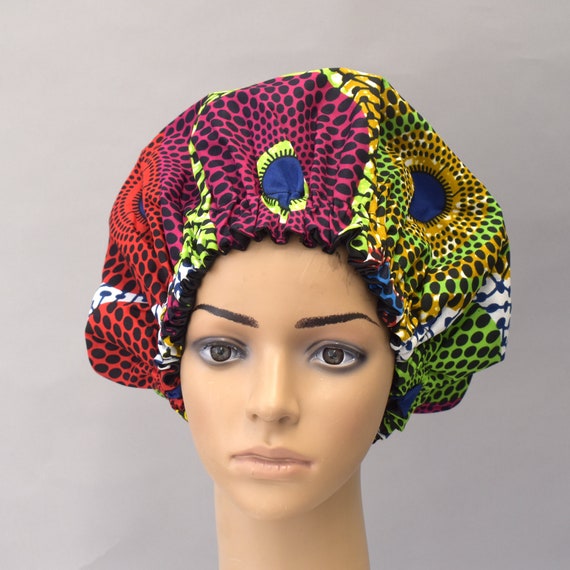 African Print Bonnet Satin Lined Bonnet Satin Hair Bonnet Etsy