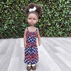 African doll, Black Doll in African Print Dress - Black Curly Hair doll - African Doll - Black Baby doll -