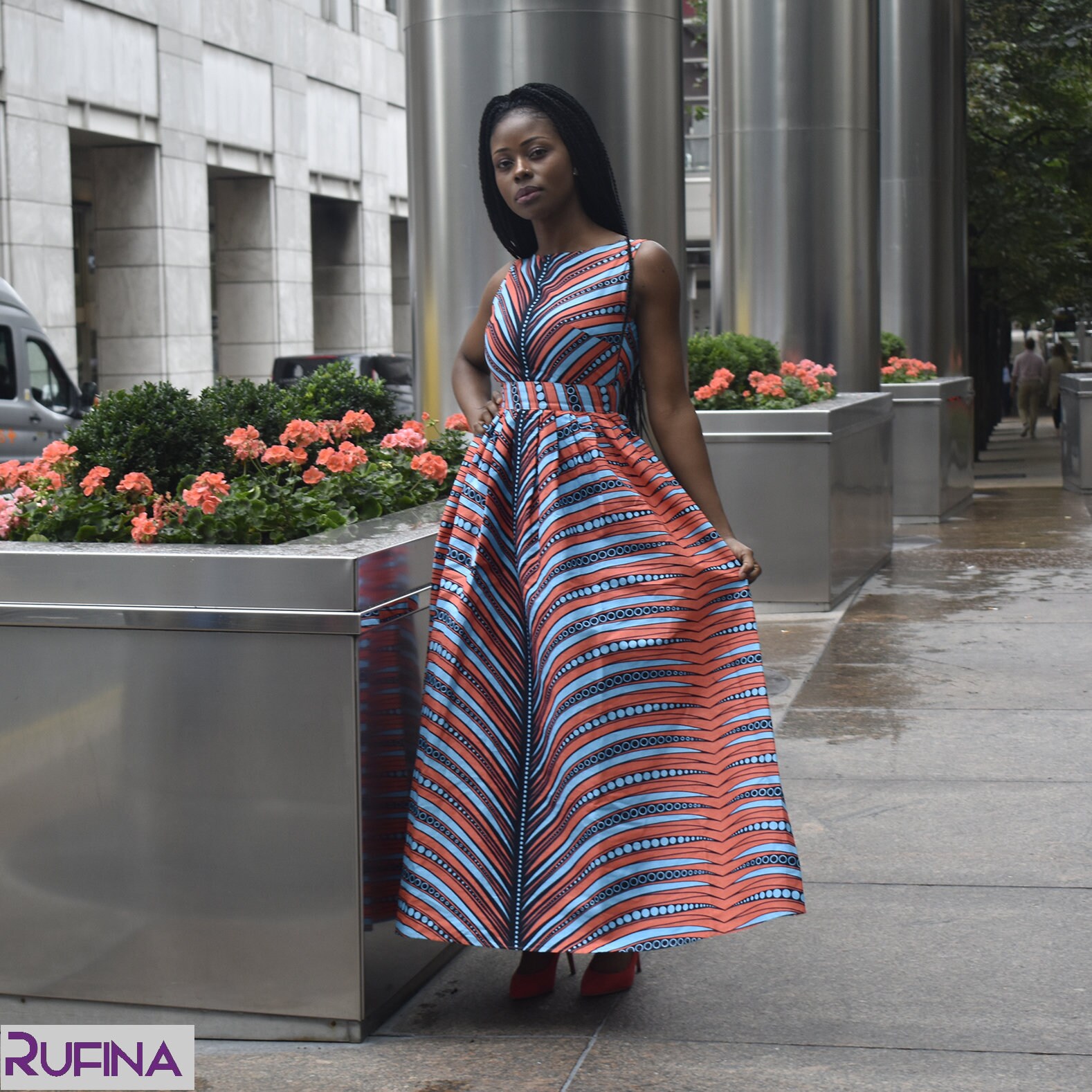Image of African Print Maxi Dress, Ankara Maxi Dress, Print Clothing, Ladies Long Dress