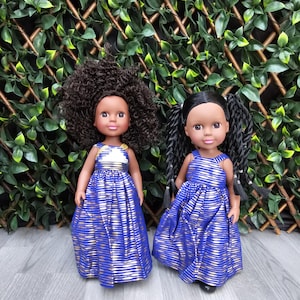 African doll, Black Doll in African Print Dress - Black Curly Hair doll - African Doll - Black Baby doll -
