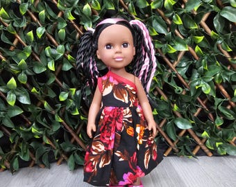 African doll, Black Doll in African Print Dress - Braided Hair Doll - Black Baby doll - African American Doll with Braids