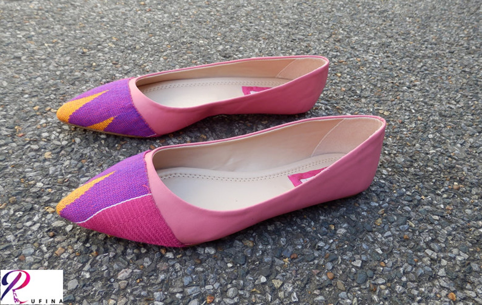 pink womens flat shoes, ballet flats shoes, pink bridal flat shoes, ankara pumps, pink ballerina shoes (uk size 5)