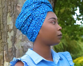 African Head Wrap, African Wax Print Head wrap, Ankara Head wrap, Boho headwrap, Dreadlock Scarf Headwrap Turban, Gift for Her