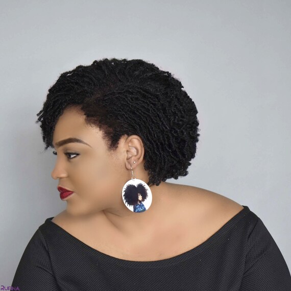 Wooden Afro Earring Afro Woman Earring Natural Hair Earring Etsy