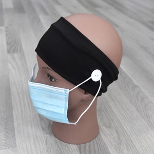 Bandeau | Serre tête avec bouton accroche masque | Accessoire infirmiè