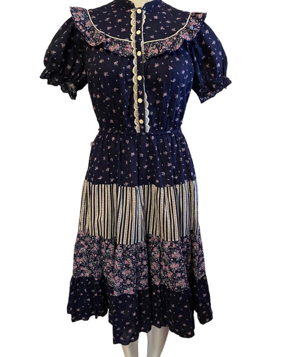 Vintage 70s Tiered Boho Prairie Dress