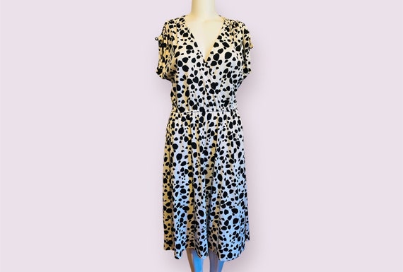 Vintage Poly Dalmatian Print Dress - image 1