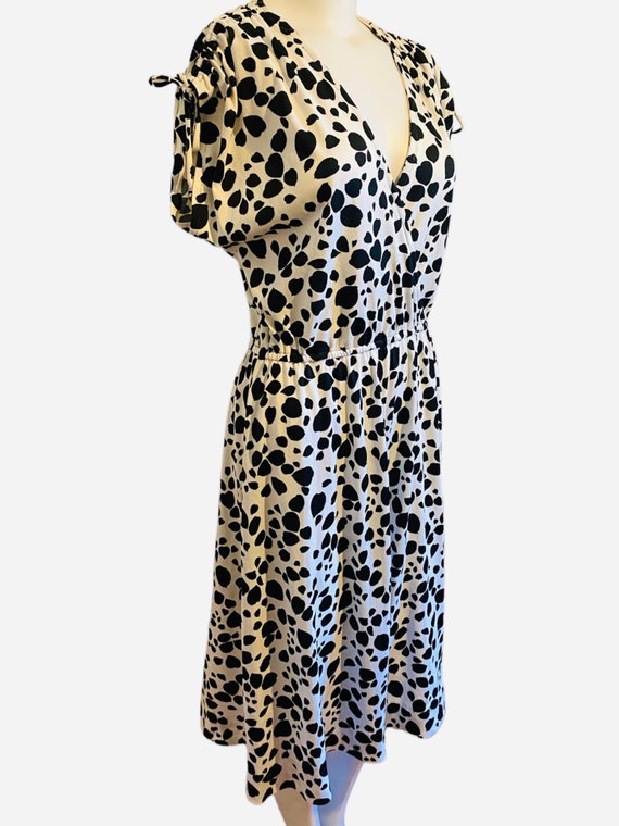 Vintage Poly Dalmatian Print Dress - image 3