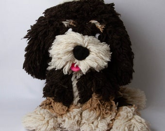 Emily's Custom Doodle, Life size crochet puppy dog, pet doll, Handmade with Sheep Wool, Realistic look and feel