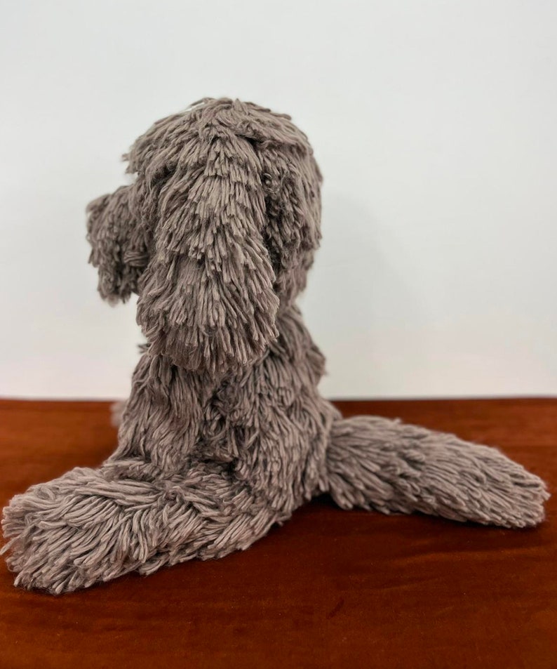 Willy, the Chocolate Labradoodle, Life size crochet puppy dog, pet doll, Handmade with Sheep Wool, Realistic look and feel image 3